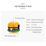 925 Sterling Silver Burger Bead For Diy Bracelet / Necklace - Top-Down View