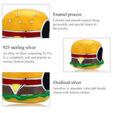 925 Sterling Silver Burger Bead For Diy Bracelet / Necklace - 45-Degree Angle