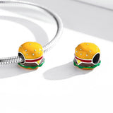 925 Sterling Silver Burger Bead For Diy Bracelet / Necklace - Rear View