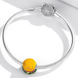 925 Sterling Silver Burger Bead For Diy Bracelet / Necklace - Close-Up Angle