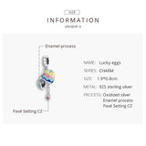 925 Sterling Silver Lucky Egg Pendant For Diy Bracelets & Necklaces - Top-Down View