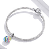 925 Sterling Silver Lucky Egg Pendant For Diy Bracelets & Necklaces - Rear View