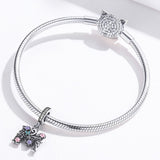 925 Sterling Silver Letter M Pendant For Diy Bracelets & Necklaces - Low Angle