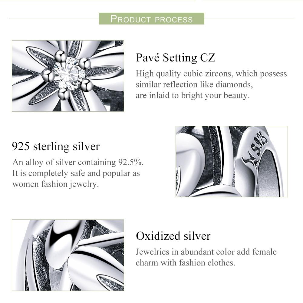 925 Sterling Silver Flower Shaped Beads For Diy Bracelets