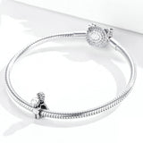 925 Sterling Silver Pendant With Beads For Diy Bracelet Or Necklace - Side View