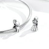 925 Sterling Silver Pendant With Beads For Diy Bracelet Or Necklace - 45-Degree Angle