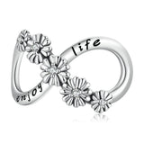 925 Sterling Silver Floral Bead Bracelet / Necklace Accessory
