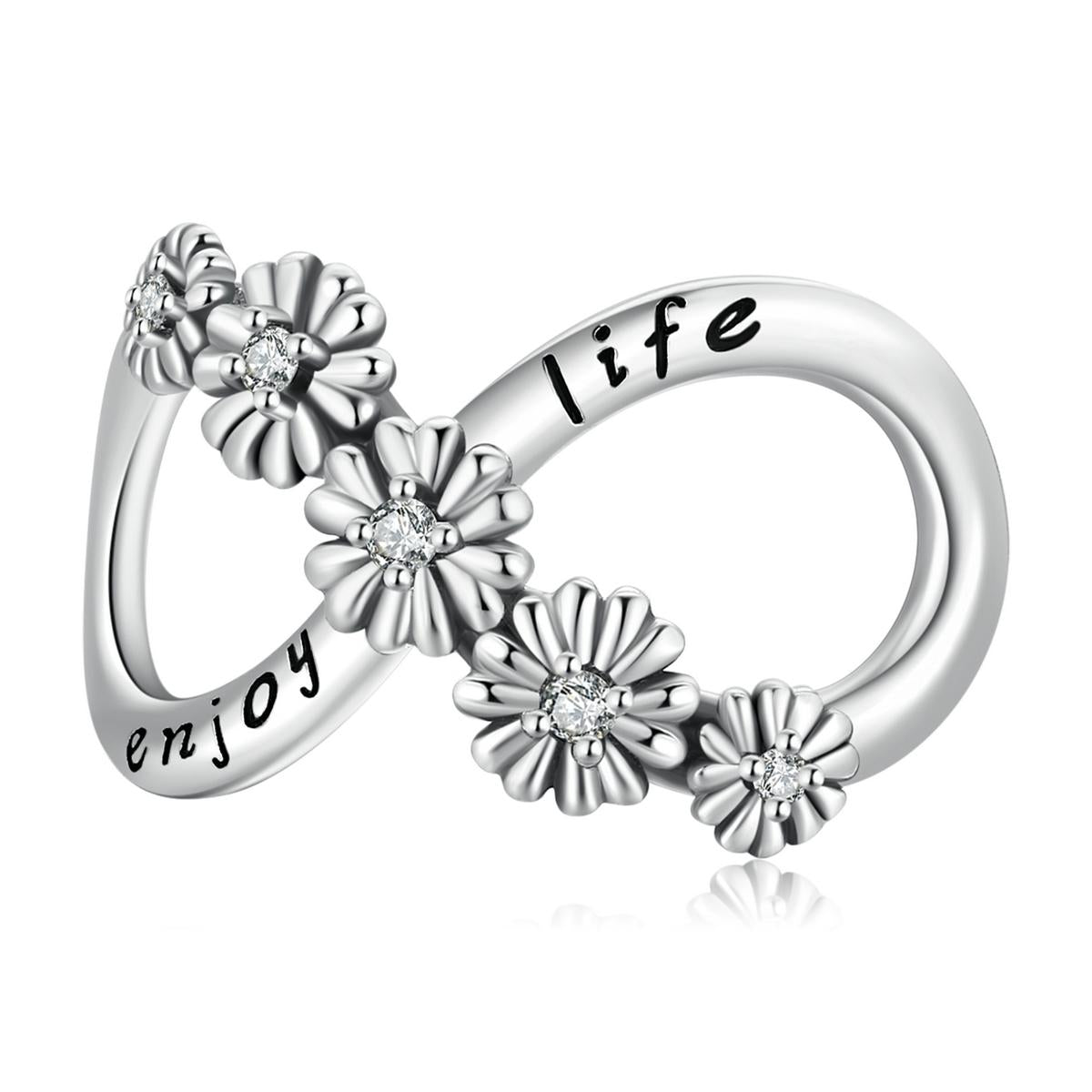925 Sterling Silver Floral Bead Bracelet / Necklace Accessory