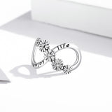 925 Sterling Silver Floral Bead Bracelet / Necklace Accessory - Side View