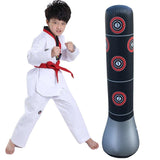 1.5M Vertical Inflatable Punching Bag For Kids - Thickened Tumbler Vent Boxing Column - Front View