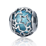 925 Sterling Silver Starry Sky Beads For Diy Bracelets & Necklaces - Front View
