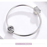 925 Sterling Silver Family Charm Bracelet Beads - Low Angle