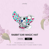 925 Sterling Silver Rabbit Ear Magic Hat Beads For Diy Bracelets & Necklaces - Side View