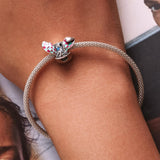925 Sterling Silver Rabbit Ear Magic Hat Beads For Diy Bracelets & Necklaces - Low Angle