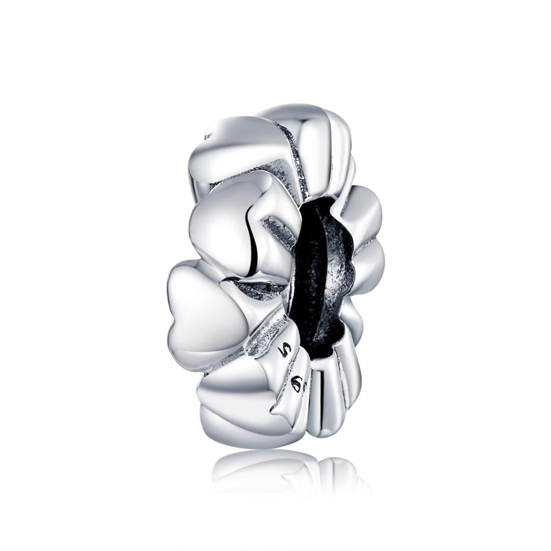 925 Sterling Silver Heart Beads For Diy Bracelets & Necklaces
