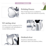 925 Sterling Silver Heart Beads For Diy Bracelets & Necklaces - 45-Degree Angle