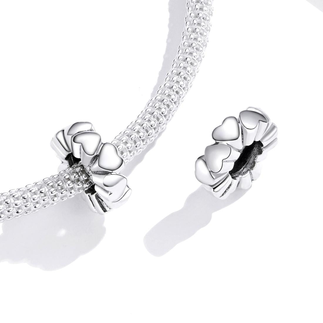 925 Sterling Silver Heart Beads For Diy Bracelets & Necklaces