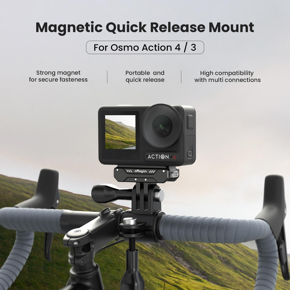 Quick Release Magnetic Camera Mount for Dji Action 4 / 3 - Amagisn