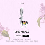 925 Sterling Silver Adorable Alpaca Pendant For Diy Bracelets & Necklaces - Top-Down View