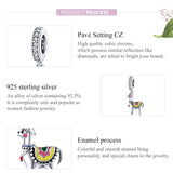 925 Sterling Silver Adorable Alpaca Pendant For Diy Bracelets & Necklaces - Rear View