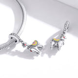 925 Sterling Silver Adorable Alpaca Pendant For Diy Bracelets & Necklaces - Close-Up Angle