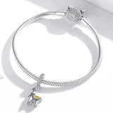 925 Sterling Silver Adorable Alpaca Pendant For Diy Bracelets & Necklaces - Low Angle