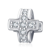 925 Sterling Silver Diy Cross Beaded Bracelet Accessories - Front View