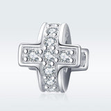 925 Sterling Silver Diy Cross Beaded Bracelet Accessories - Side View