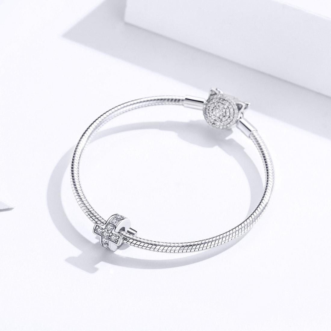925 Sterling Silver Diy Cross Beaded Bracelet Accessories