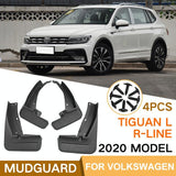 For Volkswagen Tiguan Lr-Line 2018-2020 4Pcs / Set Car Auto Soft Plastic Splash Flaps Fender Guard - Side View