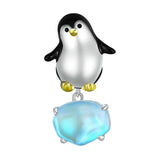 925 Sterling Silver Penguin Beads For Diy Bracelets - Front View