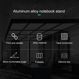 Adjustable Foldable Aluminum Laptop Stand - Portable Double Triangle Design - Rear View