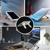 Adjustable Foldable Aluminum Laptop Stand - Portable Double Triangle Design - Low Angle