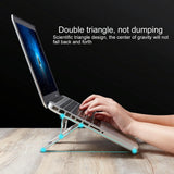 Adjustable Foldable Aluminum Laptop Stand - Portable Double Triangle Design - Close-Up Angle