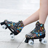 Flash Wheel Roller Skates for Adults - White Size 43 - Close-Up Angle
