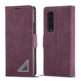 For Samsung Galaxy Z Fold4 5G Leather Dual Side Buckle Phone Cover - Black