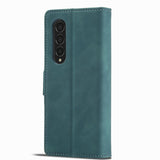 For Samsung Galaxy Z Fold4 5G Leather Dual Side Buckle Phone Cover - Black