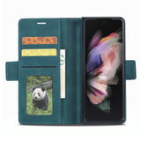 For Samsung Galaxy Z Fold4 5G Leather Dual Side Buckle Phone Cover - Black - Extra Image