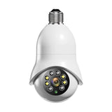 2.0Mp Wifi Light Bulb Camera With Motion Detection And Night Vision - Dual Light Source White - Front View