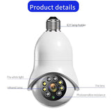 2.0Mp Wifi Light Bulb Camera With Motion Detection And Night Vision - Dual Light Source White - Side View