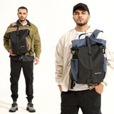 Large Capacity Contrast Backpack For Commuting - Black - Side View