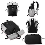 Large Capacity Contrast Backpack For Commuting - Black - Top-Down View