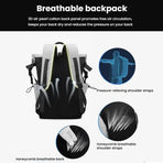 Large Capacity Contrast Backpack For Commuting - Black
