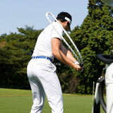 Golf Power Rope Swing for Rhythmic Training - Indoor / Outdoor Exerciser - White Blue - Side View