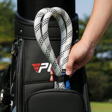 Golf Power Rope Swing for Rhythmic Training - Indoor / Outdoor Exerciser - White Blue - Top-Down View