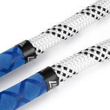 Golf Power Rope Swing for Rhythmic Training - Indoor / Outdoor Exerciser - White Blue - Close-Up Angle