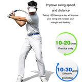 Golf Power Rope Swing for Rhythmic Training - Indoor / Outdoor Exerciser - White Blue - Low Angle