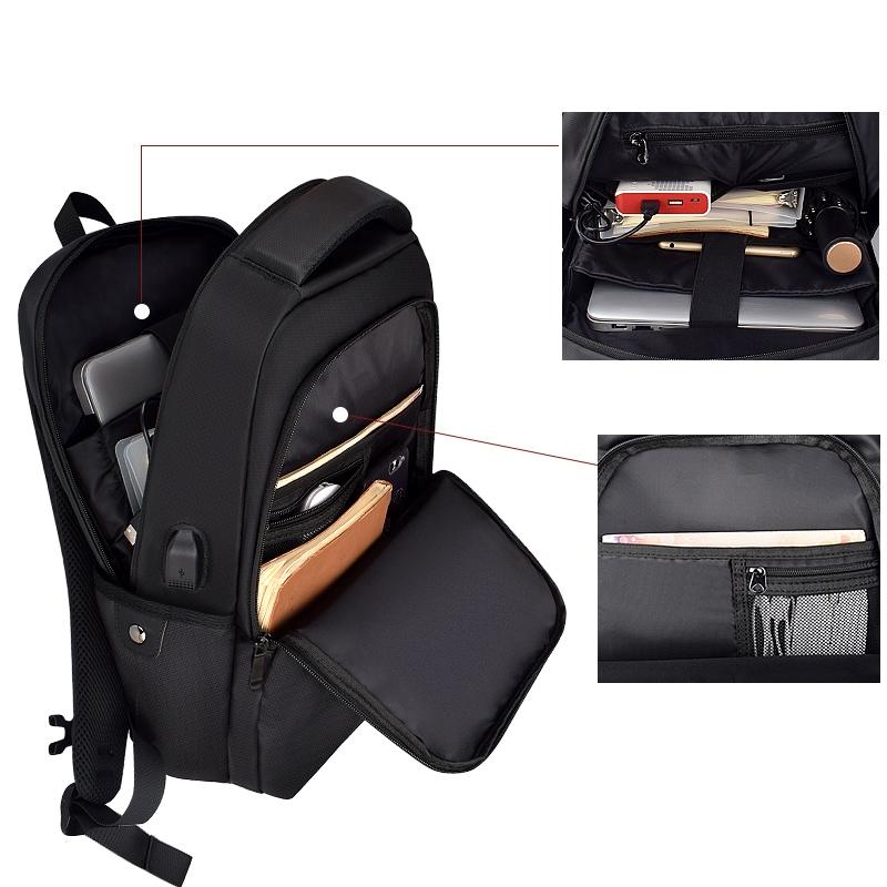 Universal Business Backpack With Usb Charging Port - Black 13-15 Inch