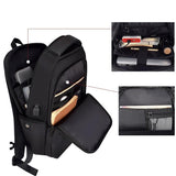 Universal Business Backpack With Usb Charging Port - Black 13-15 Inch - Top-Down View