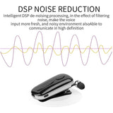 Wireless Bluetooth Earphone with Vibration Reminder and Clip - Black